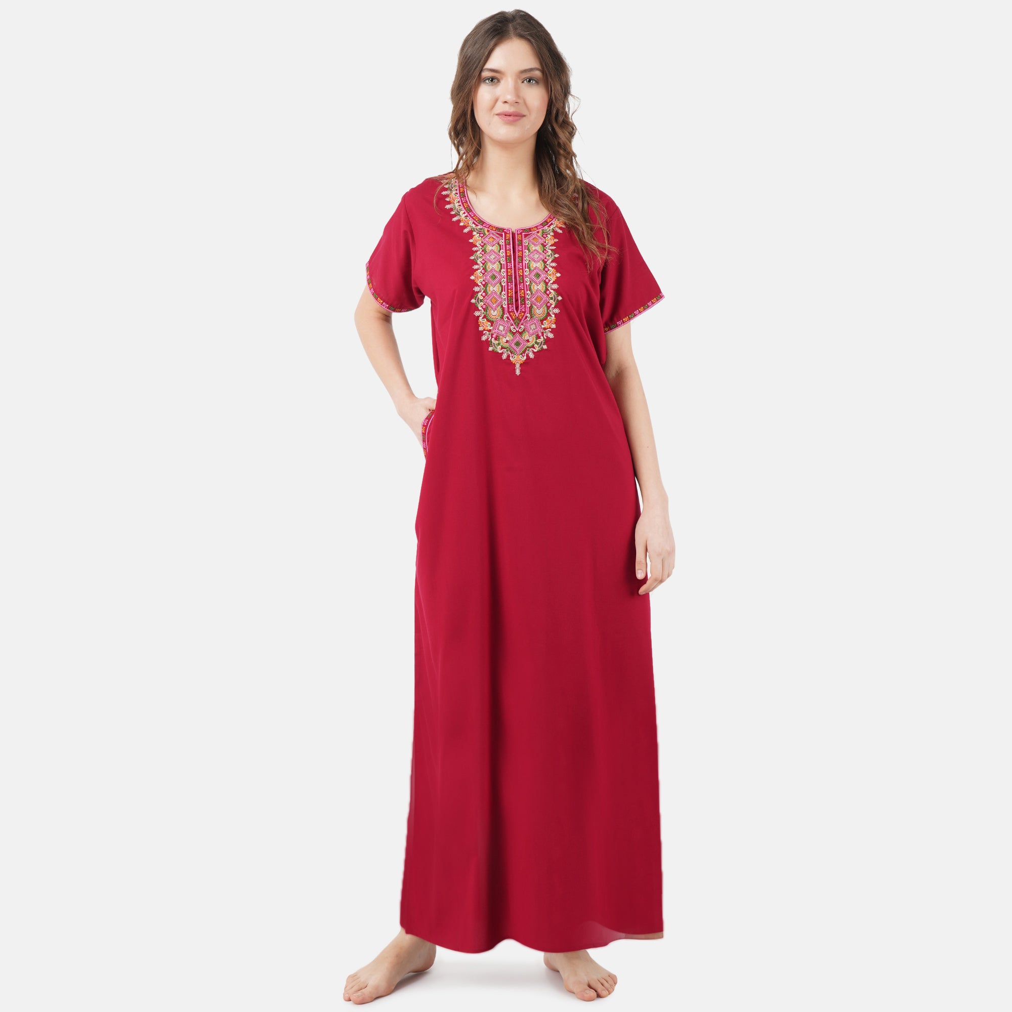 Multi Coloured Embroidered Nightgown