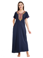 Paan shaped Embroidery Nightgown
