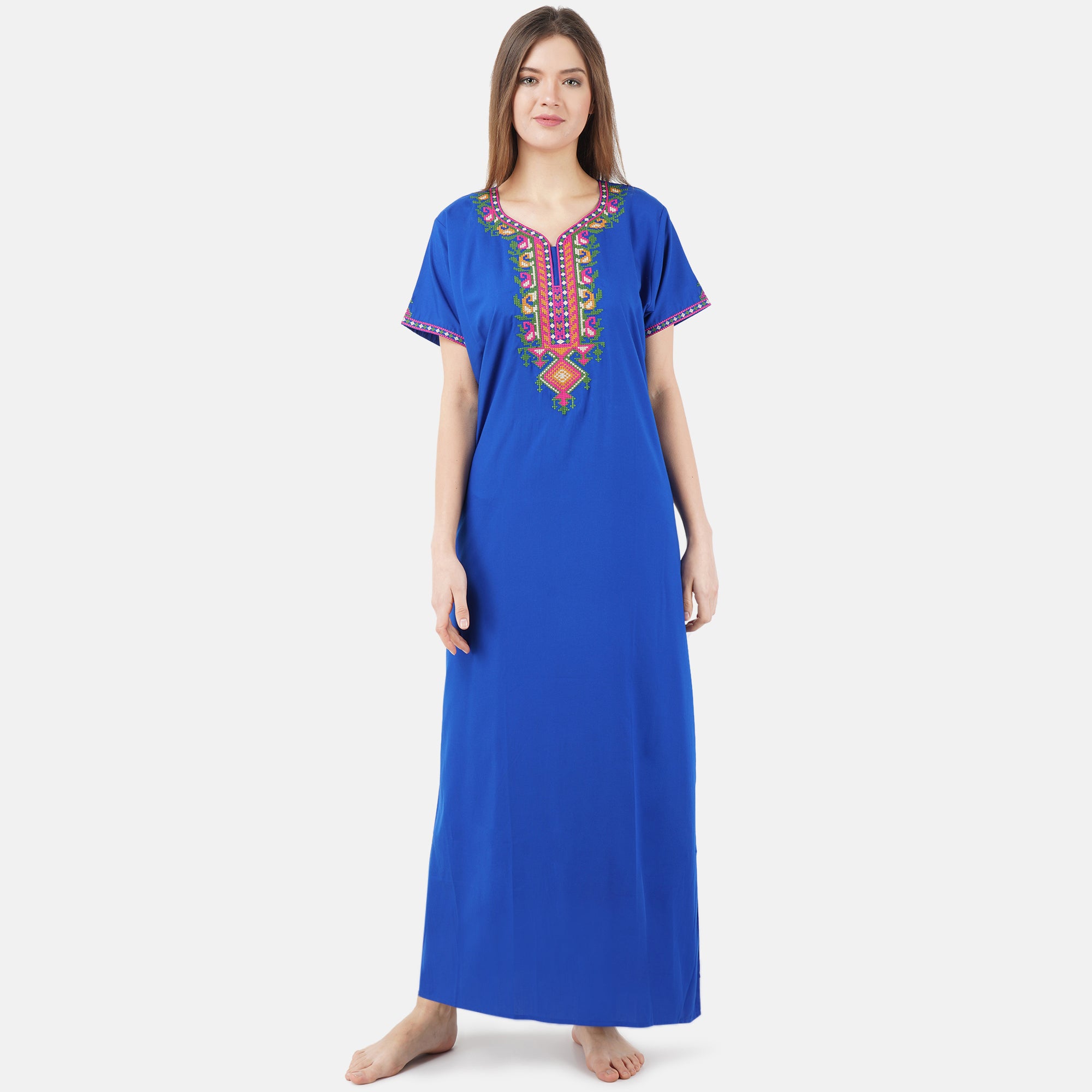 Crosswork Embroidered  Nightgown