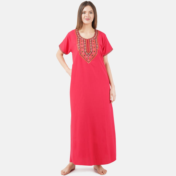 Mirror Embroidery  Night Gown