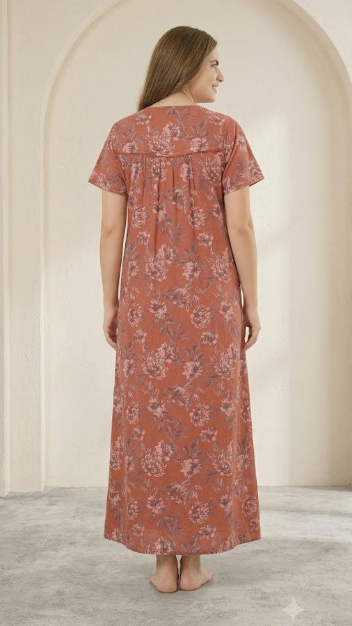 Vintage Floral Short Sleeve Long Lounge Nightdress Secondary image