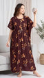 Itanlian Satin Leaf Printed Kaftan