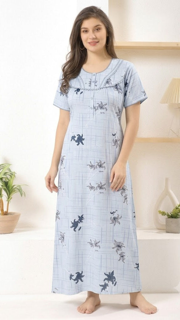 Grace Floral Alpine Pleat Loungewear Gown