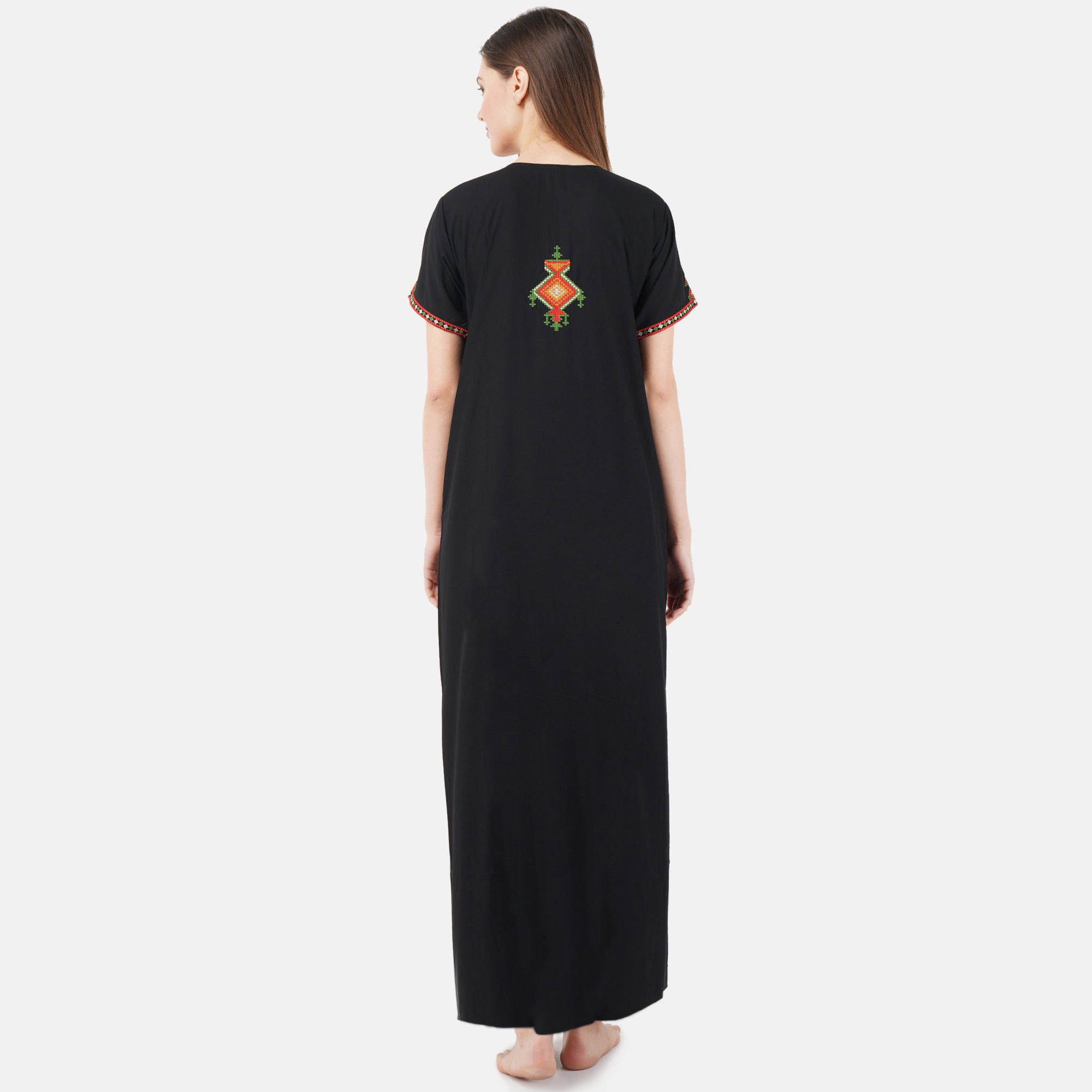 Crosswork Embroidered  Nightgown