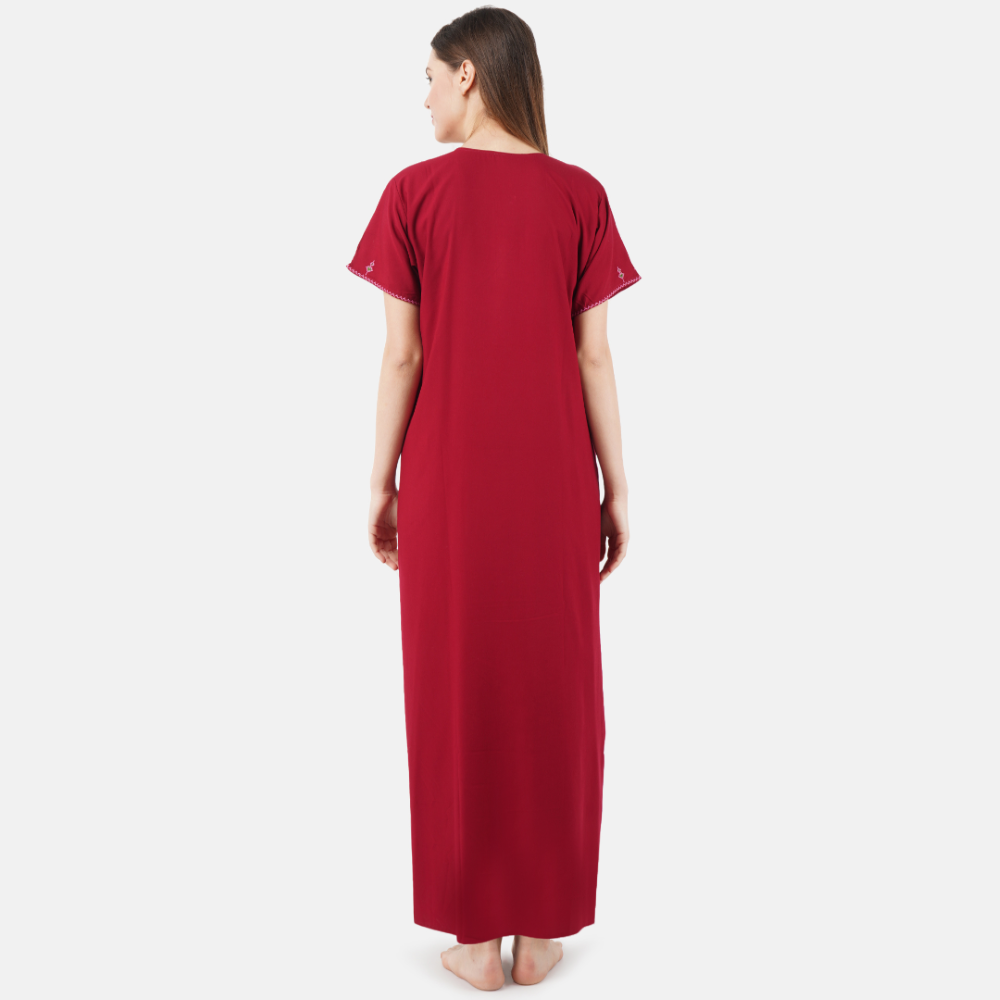 Resham Embroidery Night Gown
