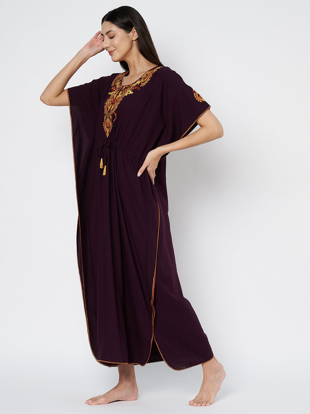 Koi Sleepwear  Cream Embroidery kaftan