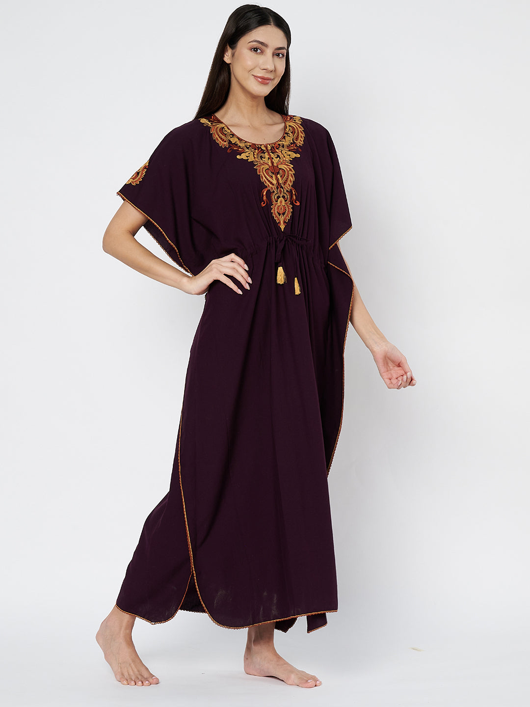 Koi Sleepwear  Cream Embroidery kaftan