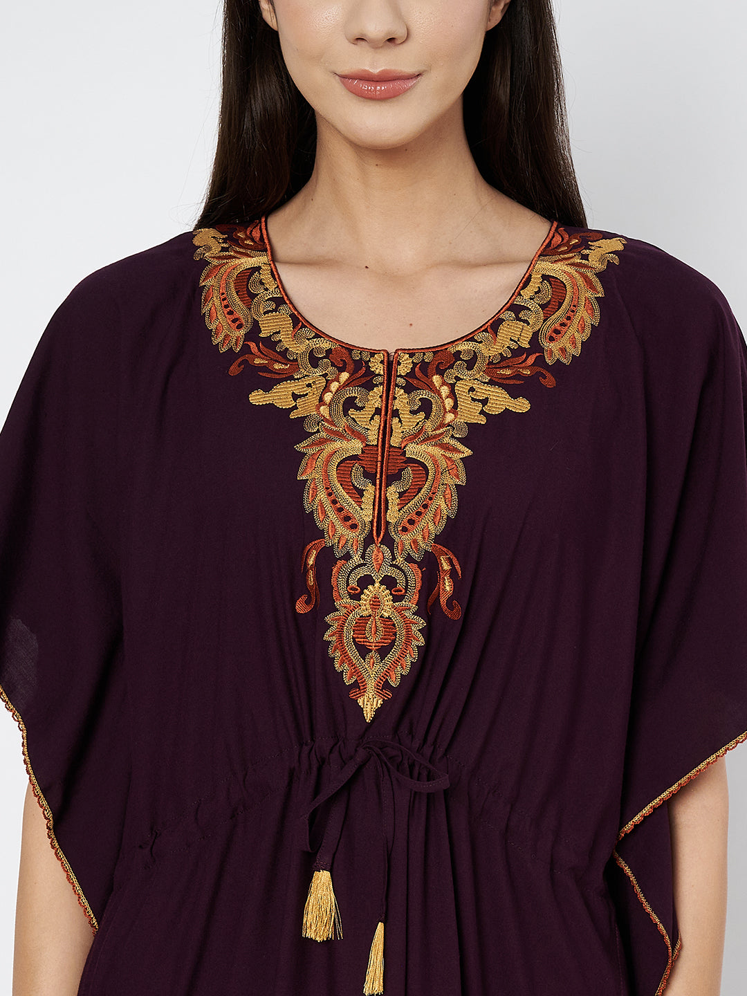 Koi Sleepwear  Cream Embroidery kaftan
