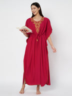 Koi Sleepwear  Cream Embroidery kaftan