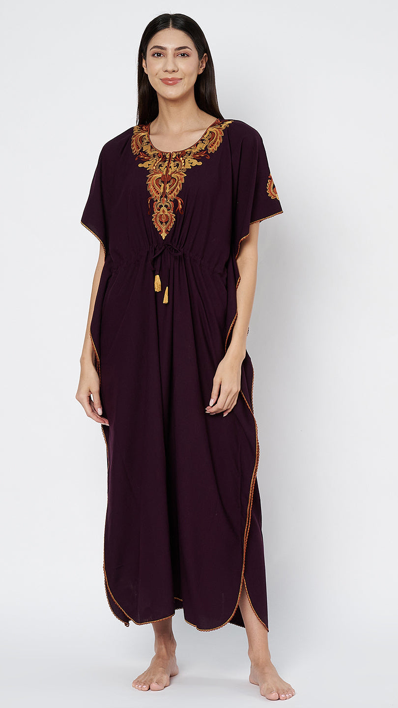 Koi Sleepwear  Cream Embroidery kaftan Main image