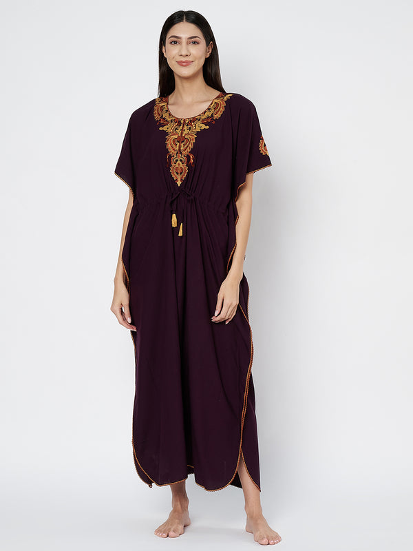 Koi Sleepwear  Cream Embroidery Kaftan