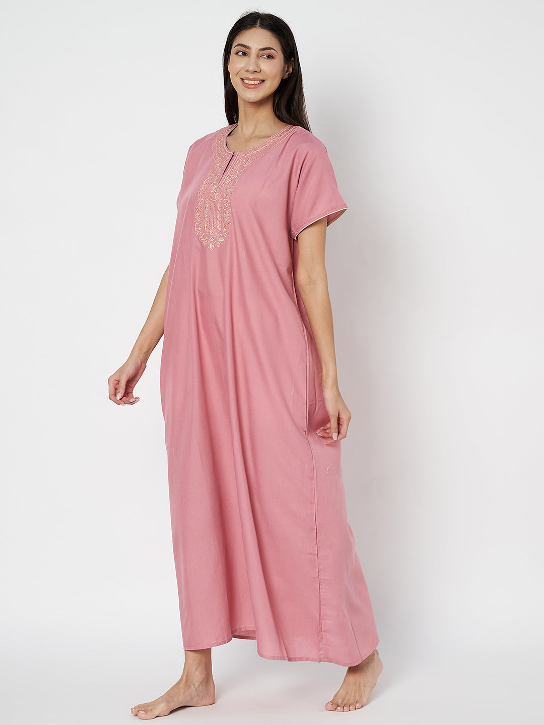 EMBROIDERED NIGHTGOWN
