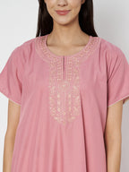 EMBROIDERED NIGHTGOWN