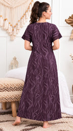 Midnight Abstract Cotton A-Line Nightgown