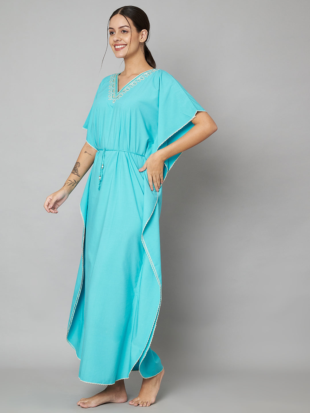 KOI SLEEPWEAR BEAUTIFUL VNECK KAFTAN
