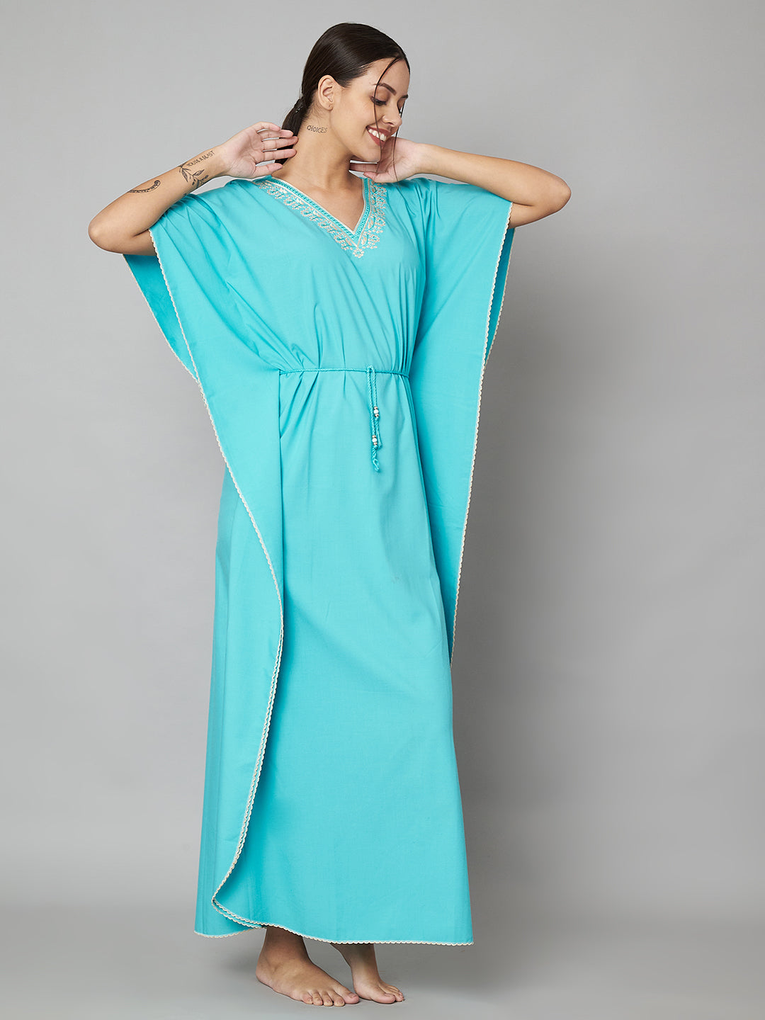 KOI SLEEPWEAR BEAUTIFUL VNECK KAFTAN