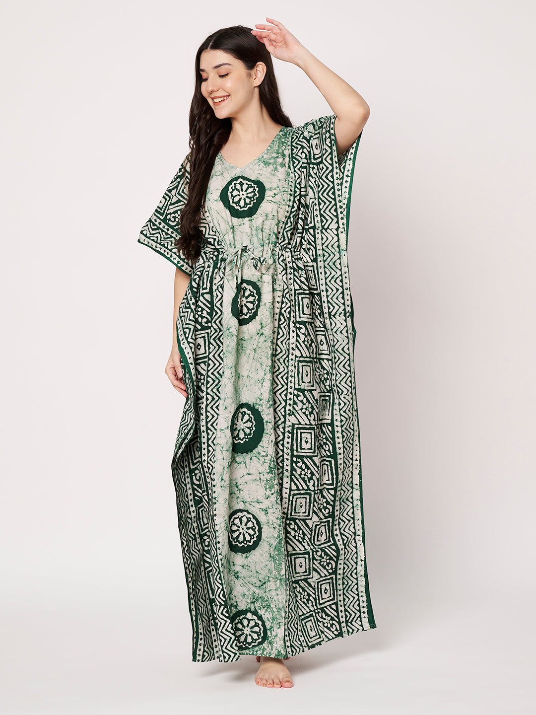 KOI Bloom Tie-Dye Printed Kaftan