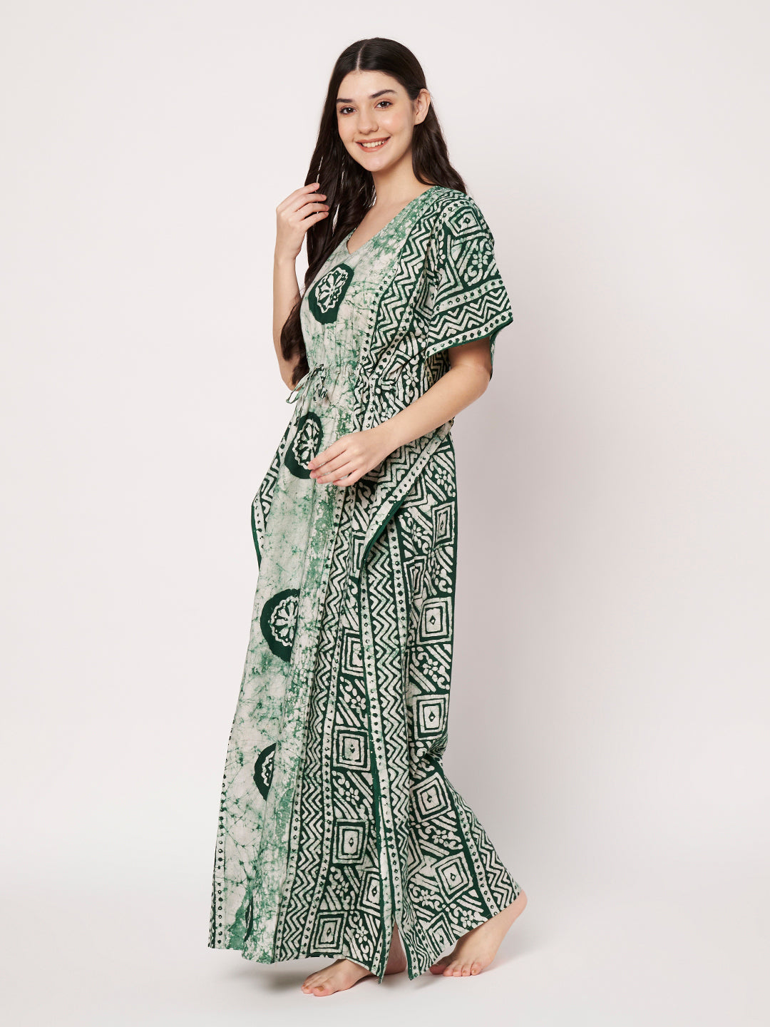 KOI Bloom Tie-Dye Printed Kaftan