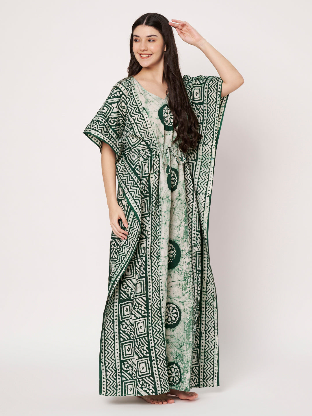 KOI Bloom Tie-Dye Printed Kaftan