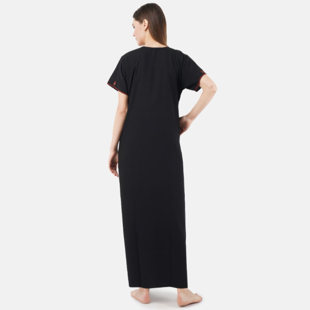 Resham Embroidery Night Gown