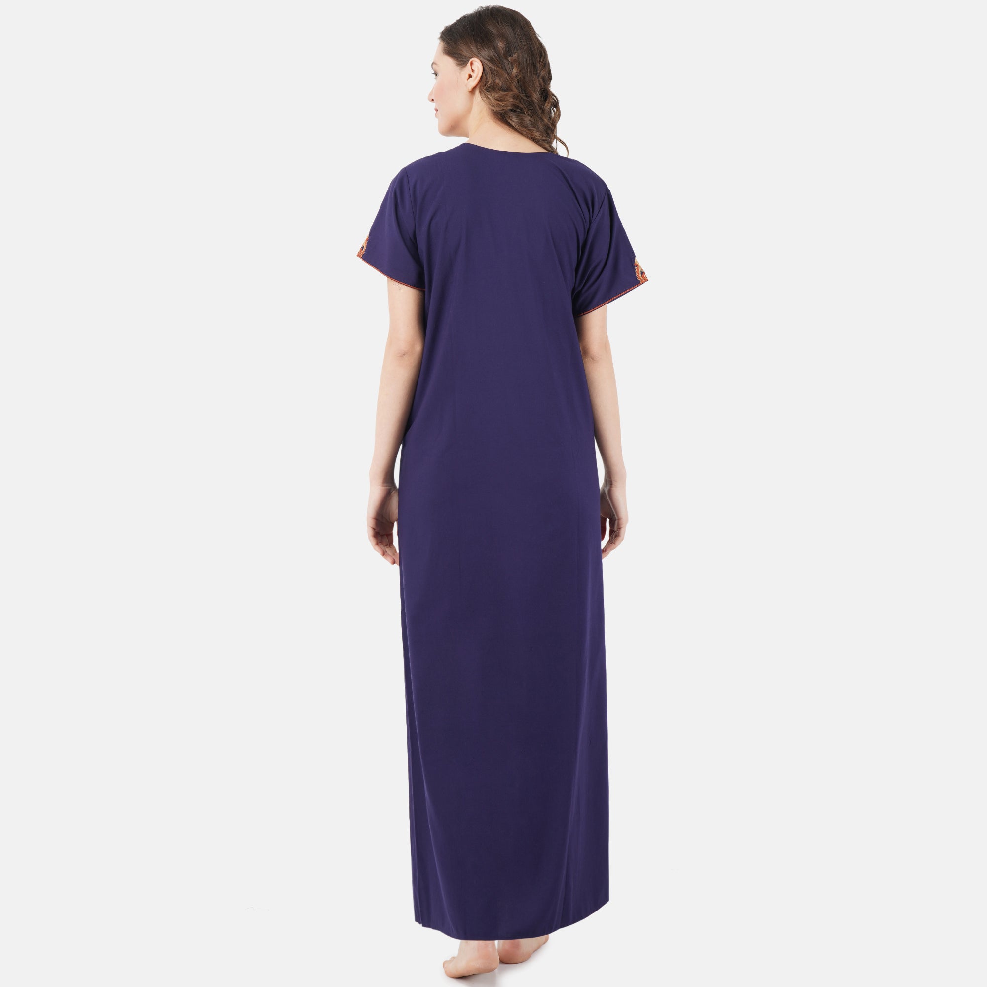 Cream Embroidery Night Gown
