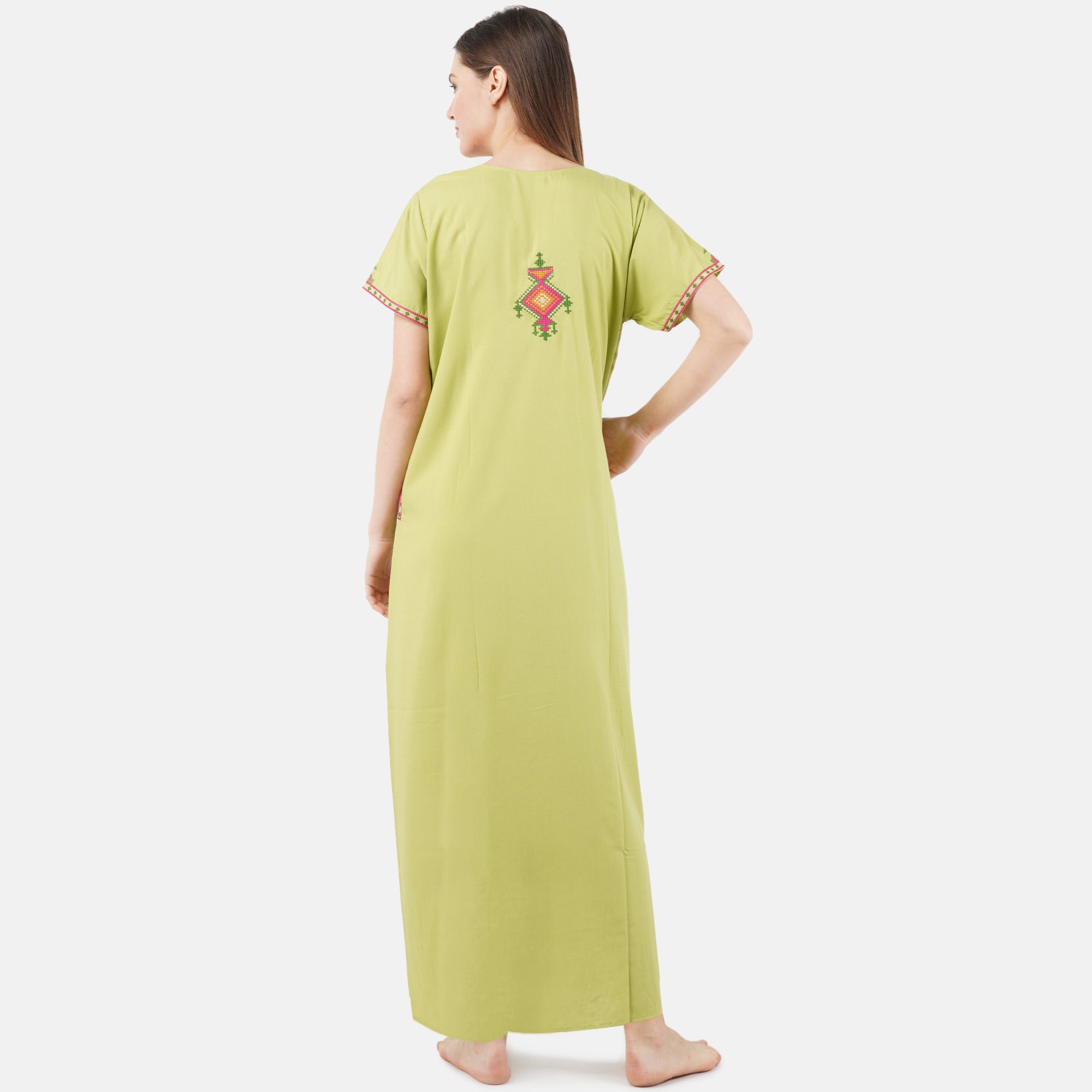 Crosswork Embroidered  Nightgown