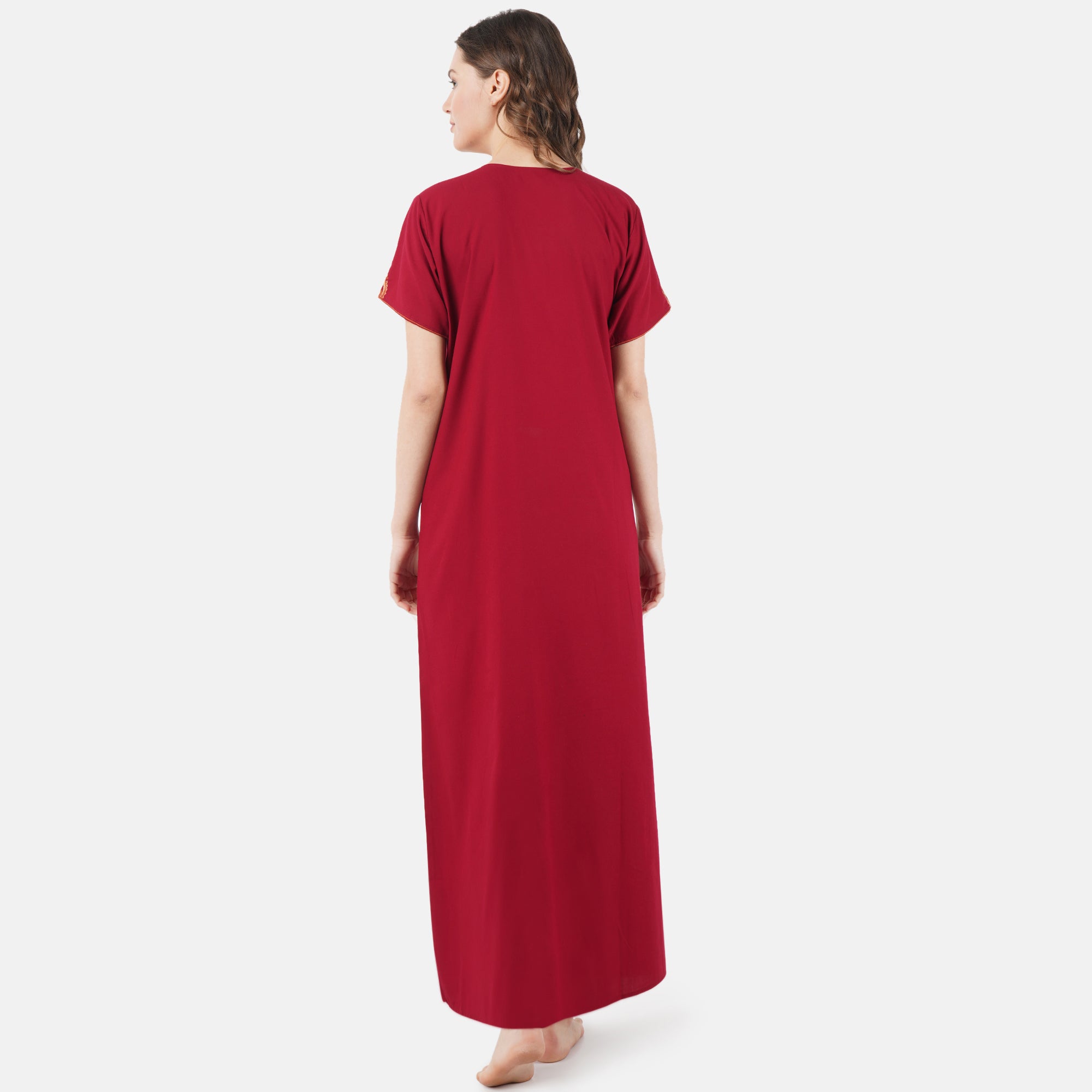 Cream Embroidery Night Gown