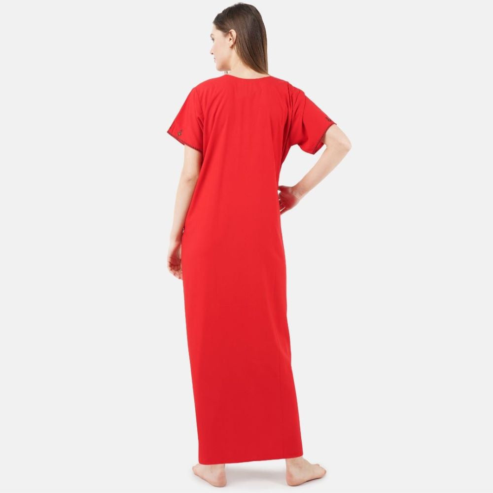 Resham Embroidery Night Gown