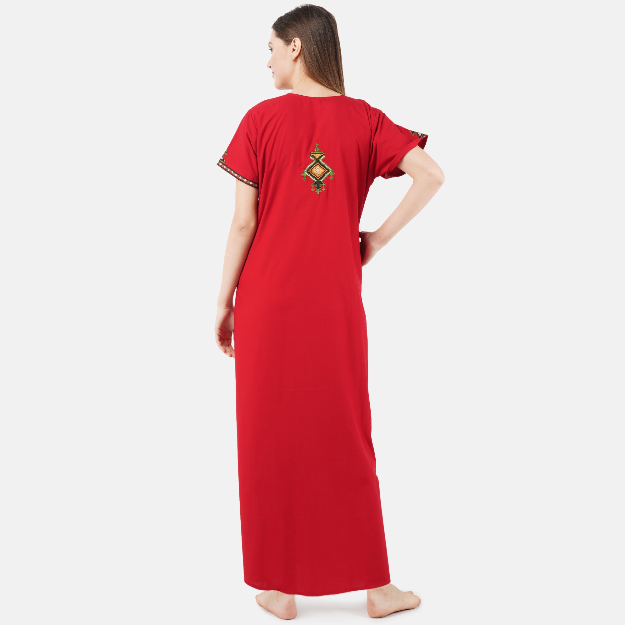 Crosswork Embroidered  Nightgown
