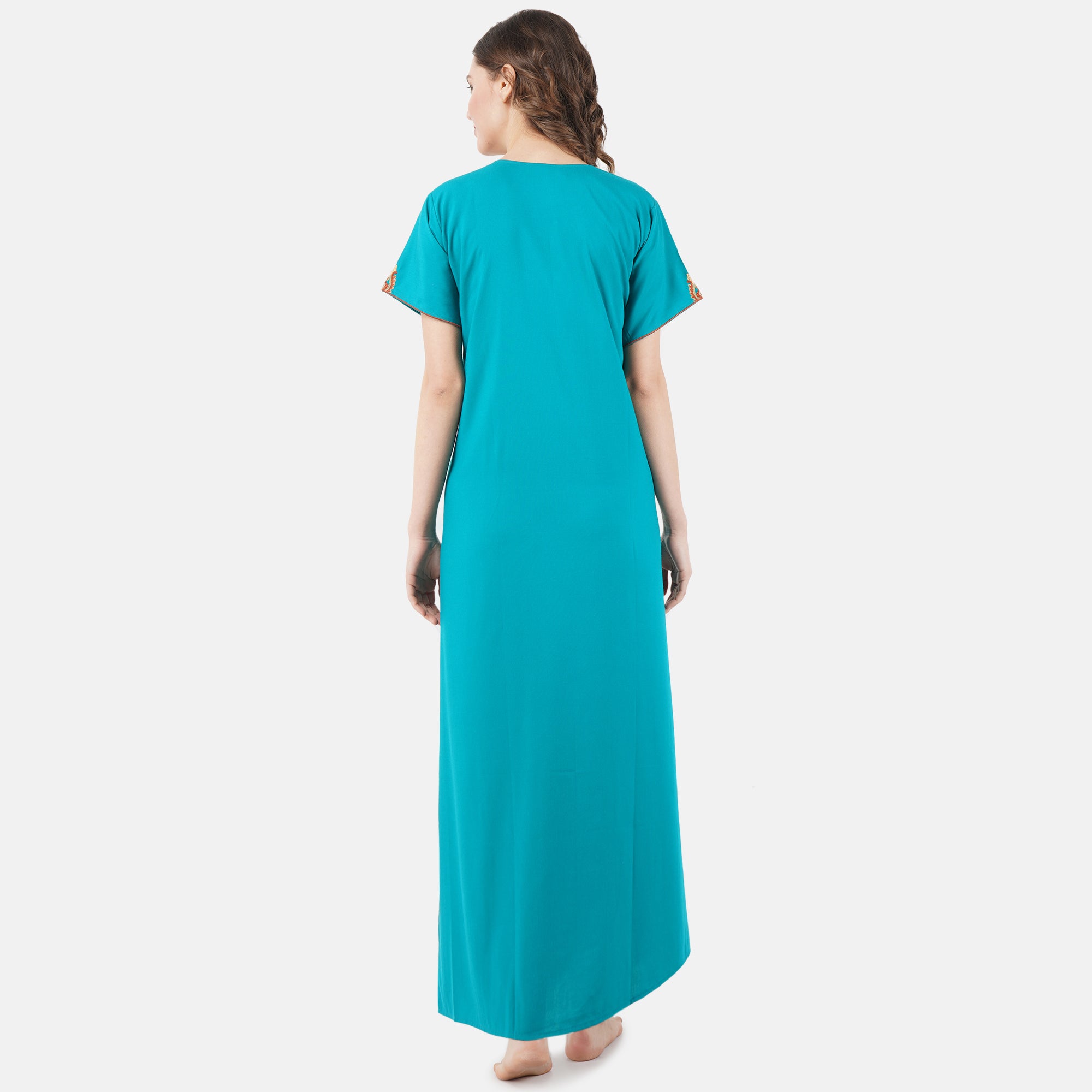 Cream Embroidery Night Gown