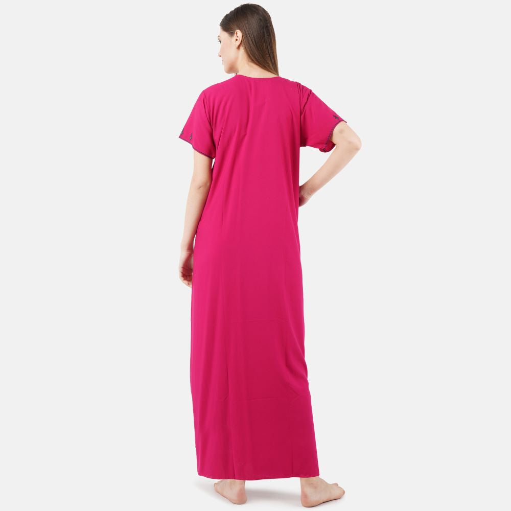 Resham Embroidery Night Gown