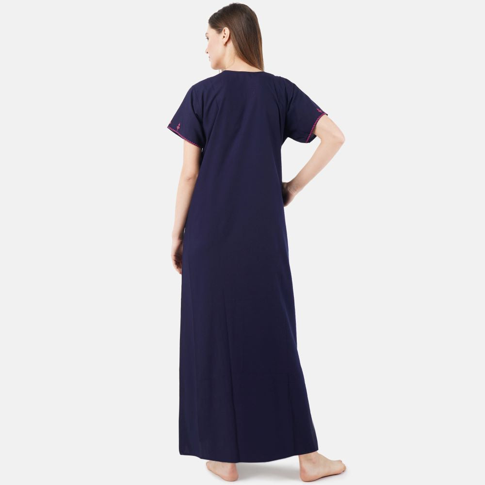 Resham Embroidery Night Gown