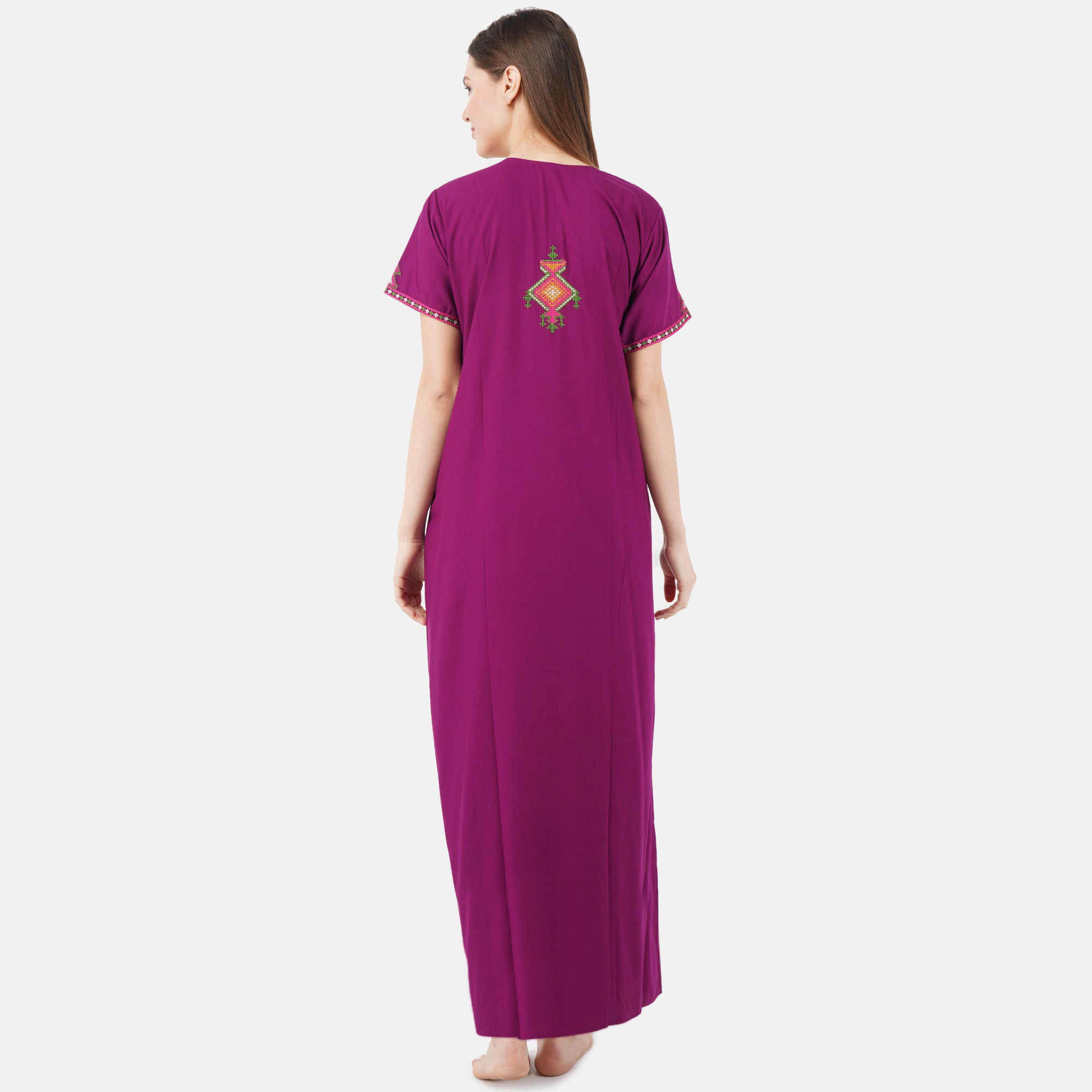 Crosswork Embroidered  Nightgown