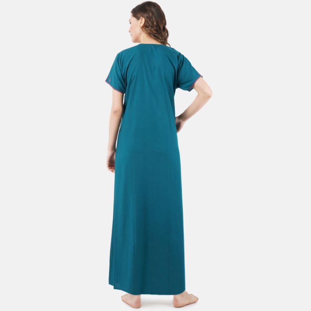 Resham Embroidery Night Gown