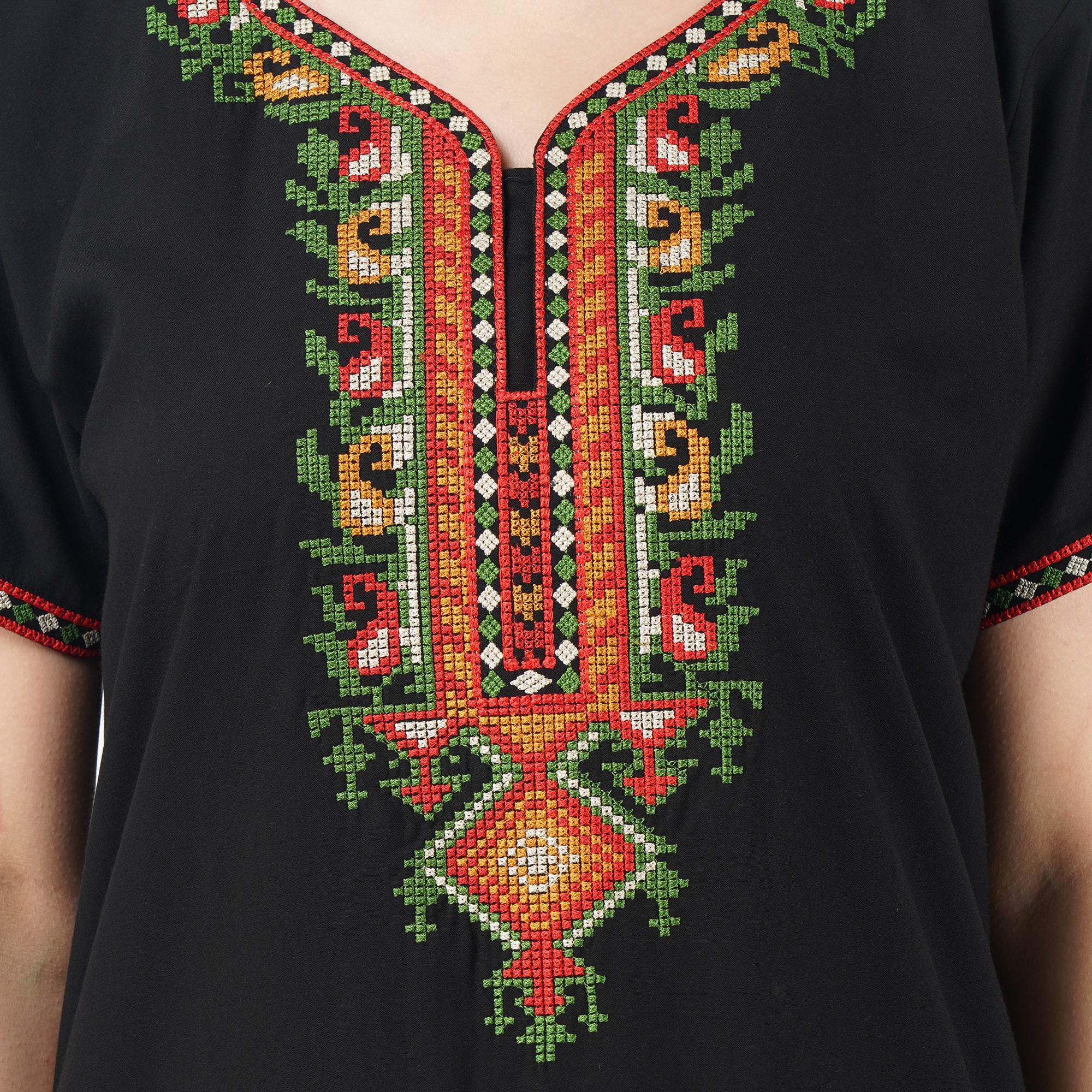 Crosswork Embroidered  Nightgown