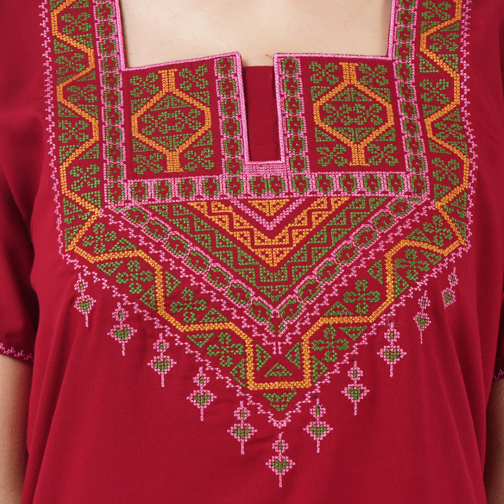Resham Embroidery Night Gown