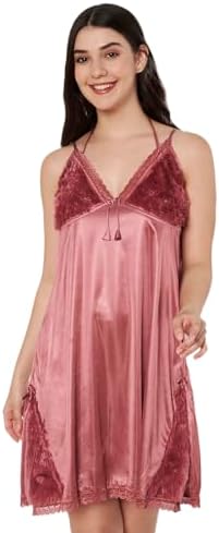 KOI SLEEPWEAR Women’s Satin Lace Chemise Nightdress