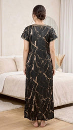 Marble Print Satin Night | Nightgown