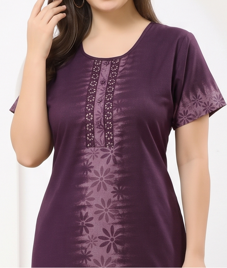 Flower Embriodery Alphine Nightgown