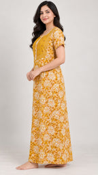 Floral Embroidered Cotton Nighty