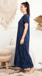 Midnight Abstract Cotton A-Line Nightgown