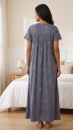 Elegance Floral Pleated Alpine Nightgown