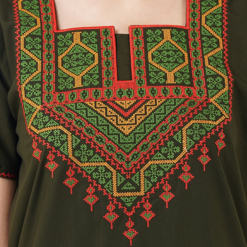 Resham Embroidery Night Gown