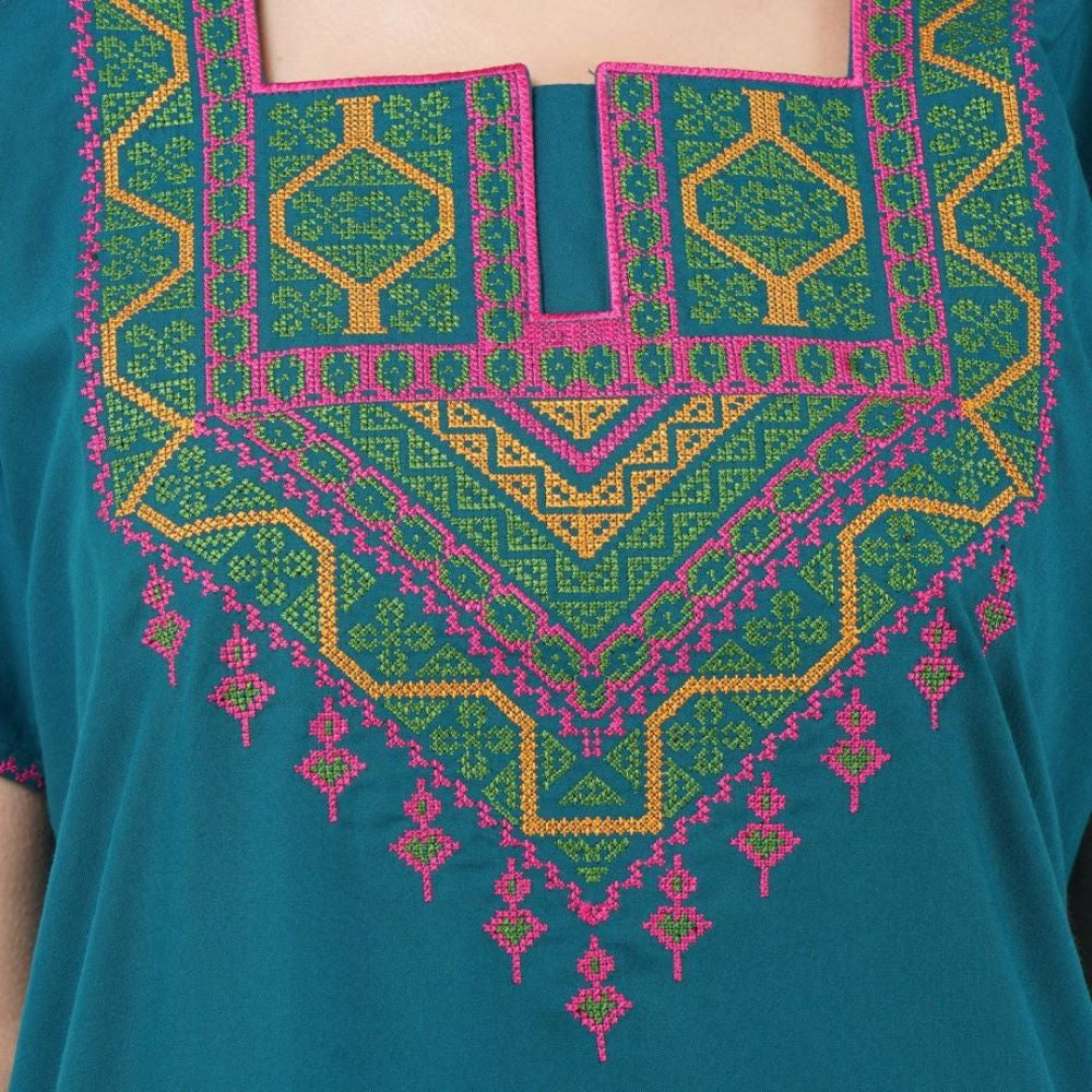 Resham Embroidery Night Gown