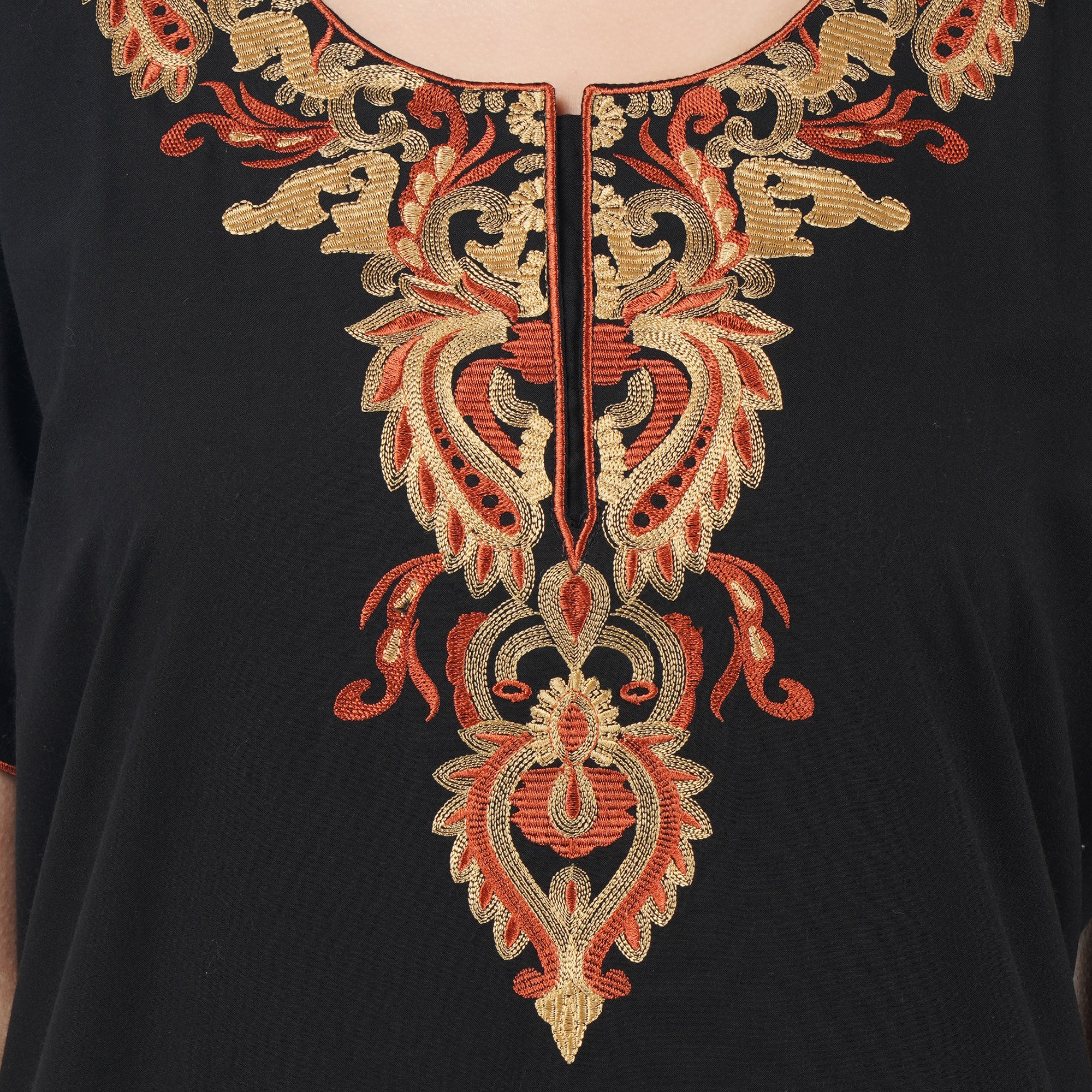 Cream Embroidery Night Gown