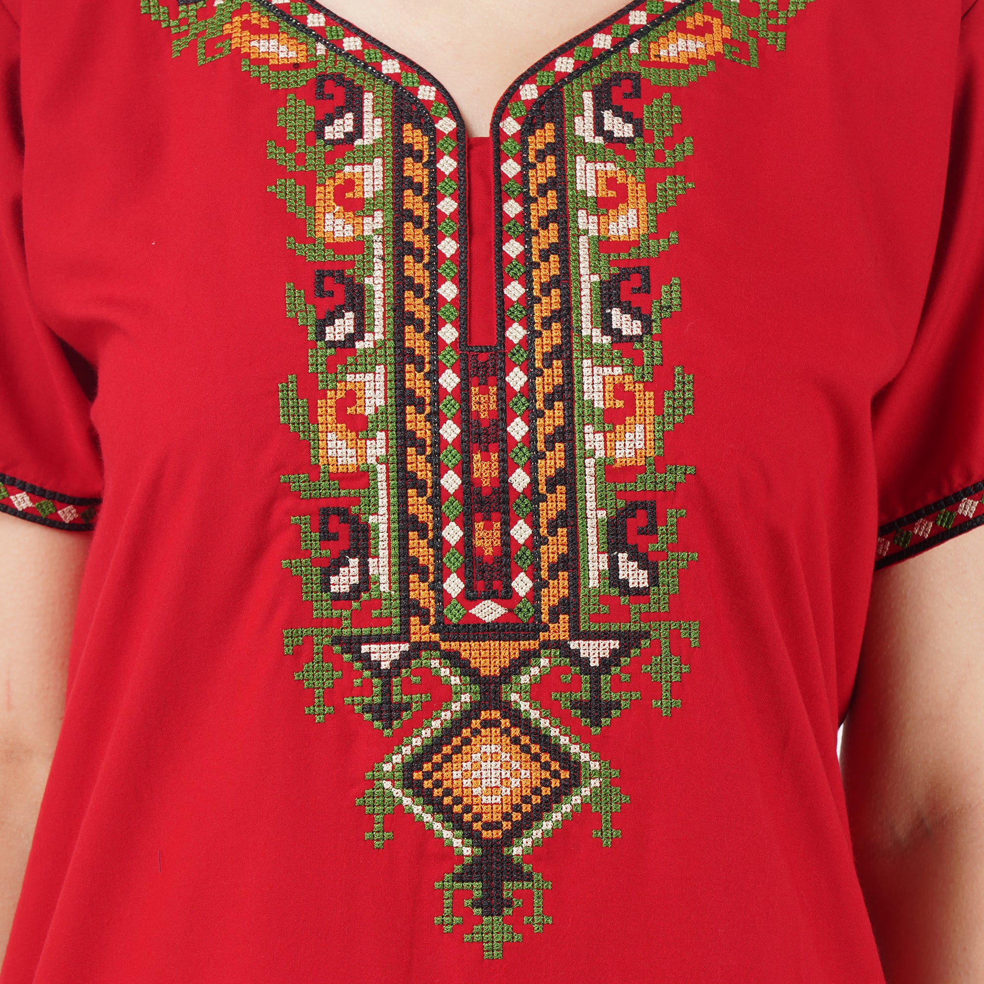 Crosswork Embroidered  Nightgown