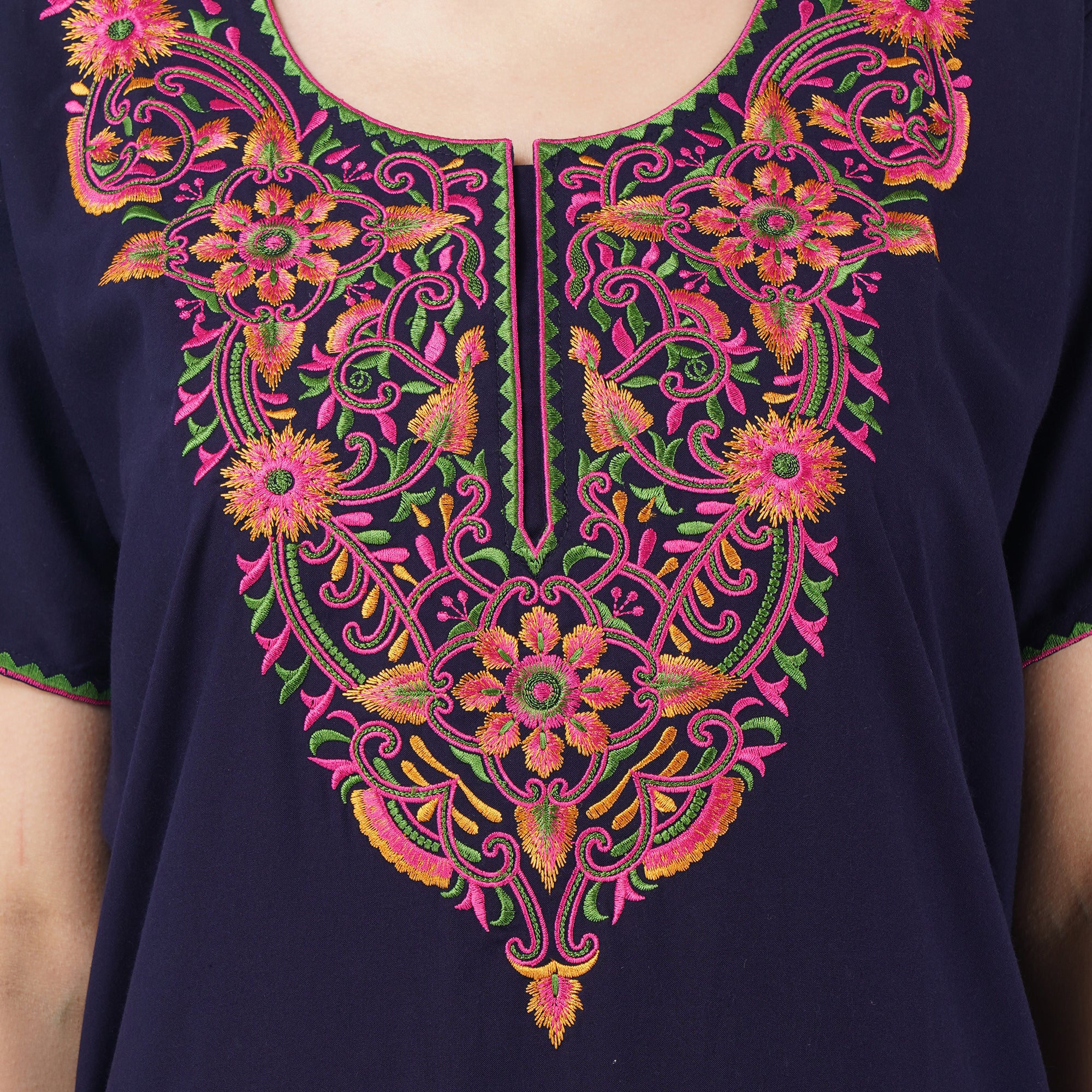Colourful Embroidery Nightgown
