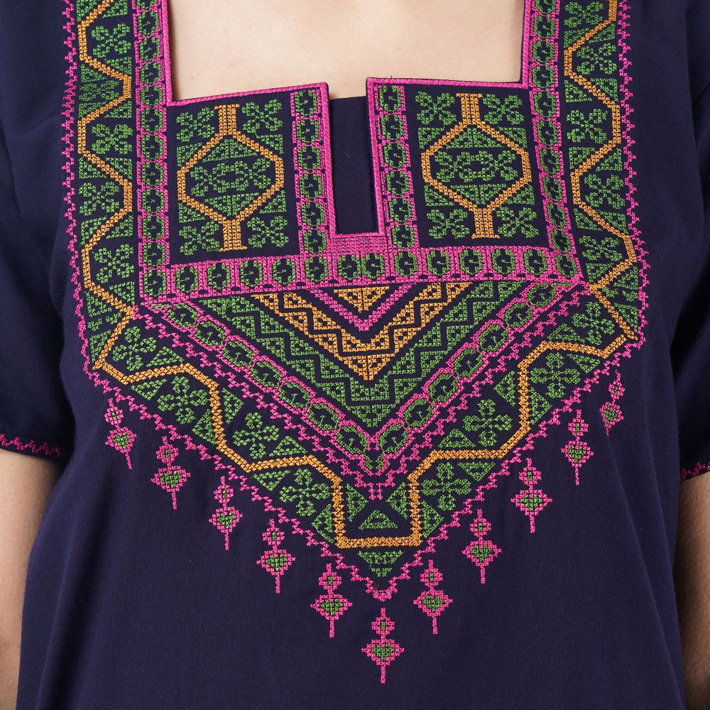 Resham Embroidery Night Gown