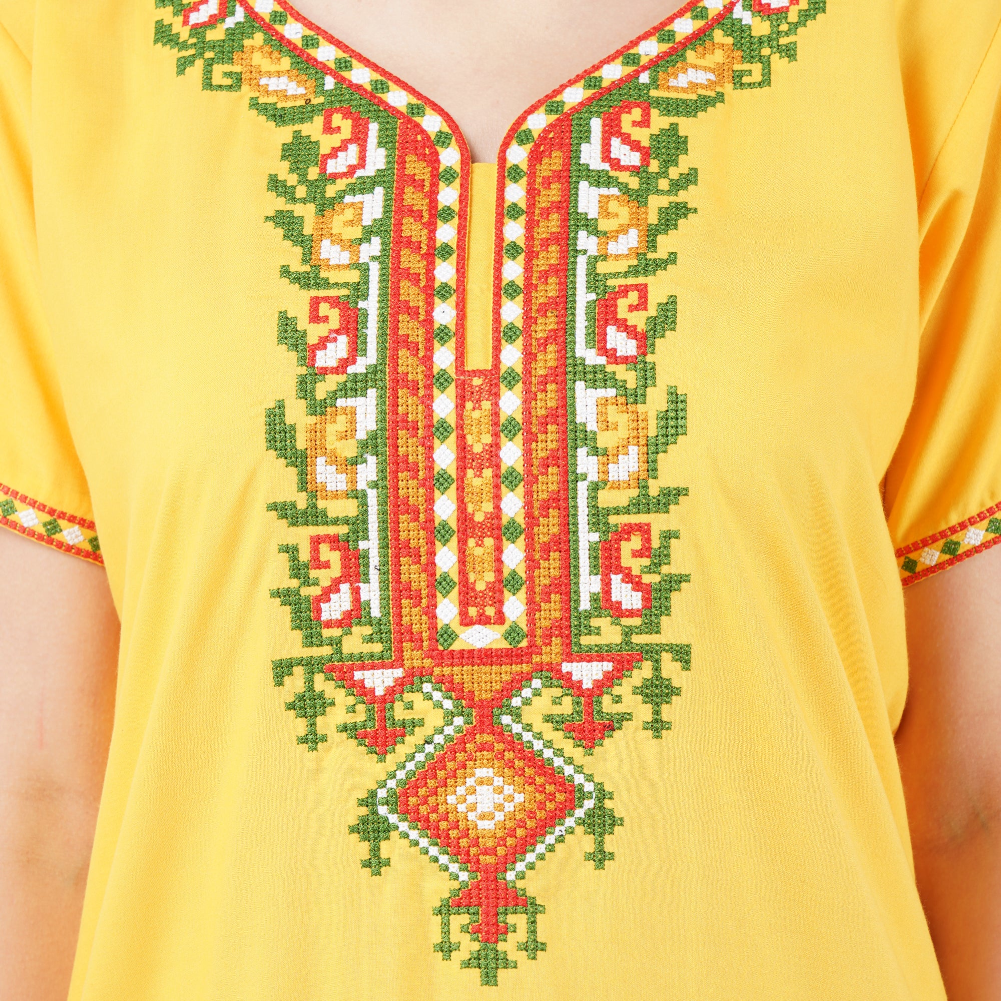 Crosswork Embroidered  Nightgown