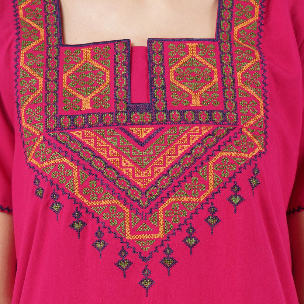 Resham Embroidery Night Gown